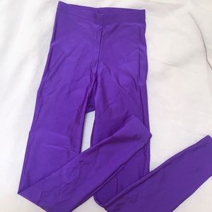 Neon purple shiny American apparel leggings
